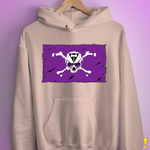 Lesbian Labrys Pride Pirate Flag Hoodie - Light Pink